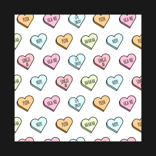 Sassy & Sarcastic Candy Heart Pattern T-Shirt