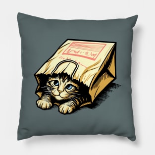 Paper Bag Cat Pillow