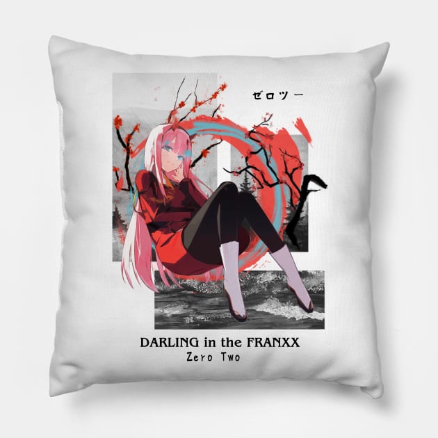 Landscape shards Sakura dawn Pillow by stingi