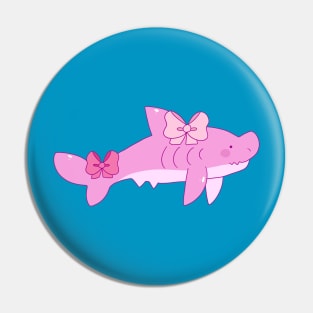 Pink Bow Shark Pin