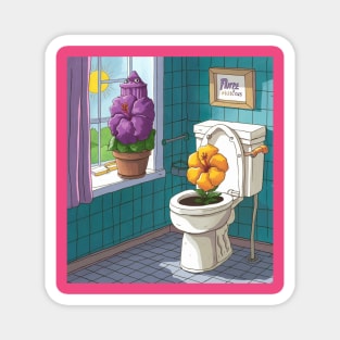 AI generated Flower in the toilet Magnet