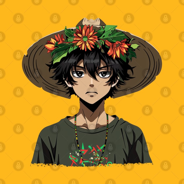 Cinco de mayo mexican anime boy by emhaz