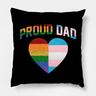 Proud dad heart rainbow LGBT Transgender pride father's day Pillow