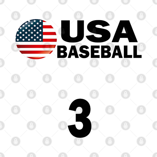 USA Baseball Number 3 T-shirt Design by werdanepo