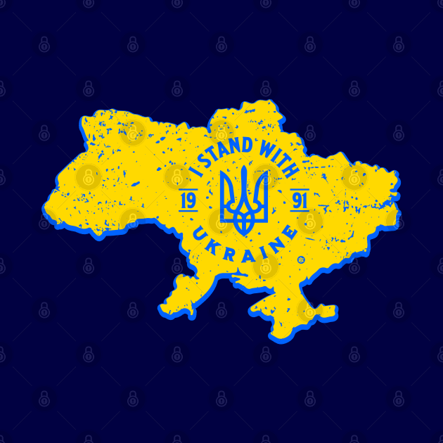 I Stand with Ukraine, map of ukraine, ukraina by Yurko_shop