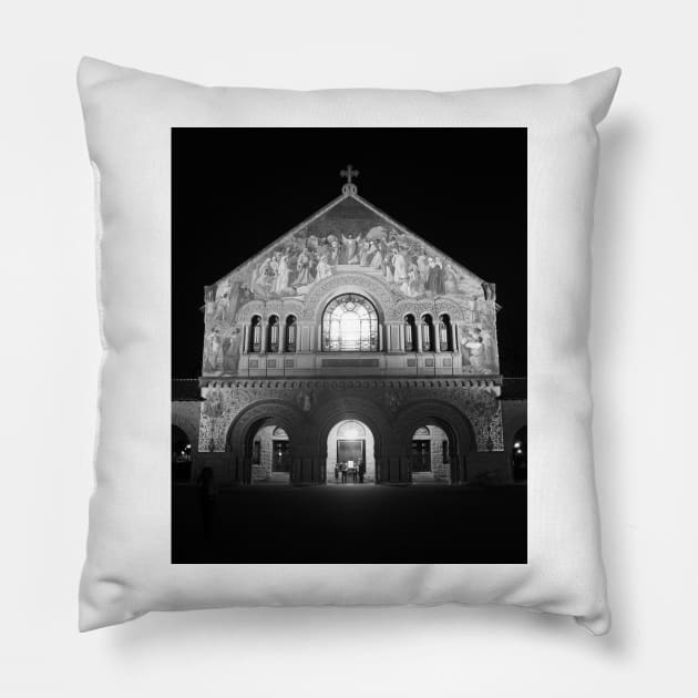 Stanford Memorial Church at Night. Palo Alto, California Pillow by IgorPozdnyakov