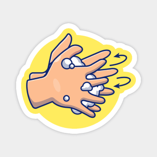 Washing hand cartoon 4 Magnet