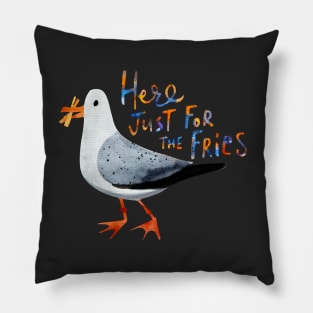 Funny Seagull with French Fries Pillow