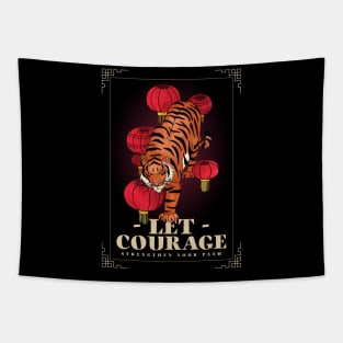 Tiger Tigers Courage Brave Fate Tapestry