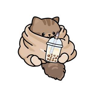 Cozy Kitten Loves Boba! T-Shirt