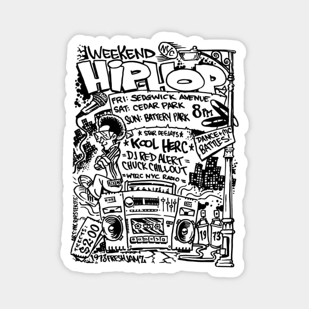 Hip Hop FLyer Magnet by inktheplace2b