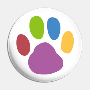 Rainbow Pawprint Pin