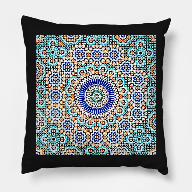 Persian Ceramic Design 55 Pillow by SilkMinds