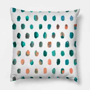 Artist Dots Palette Green Orange Pillow