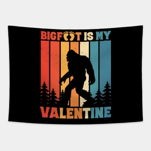 Bigfoot is My Valentine Sasquatch Valentine's Day Tapestry