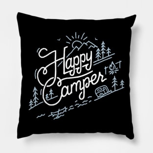 Happy Camper - Camping T-Shirt for Men, Women, and Kids Pillow
