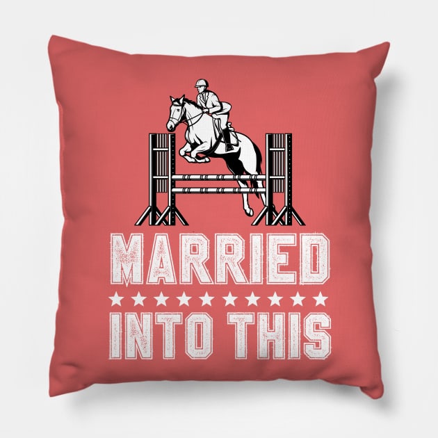 Show Jumping Funny Pillow by footballomatic