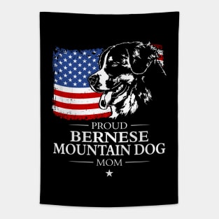 Proud Bernese Mountain Dog Mom American Flag patriotic dog Tapestry