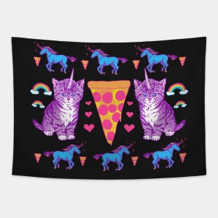 Kittycorn Pizza Rainbows Tapestry