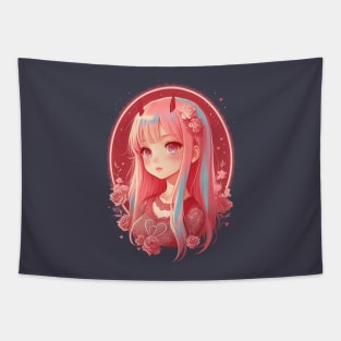 Chibi Zero Two (dark background) Tapestry