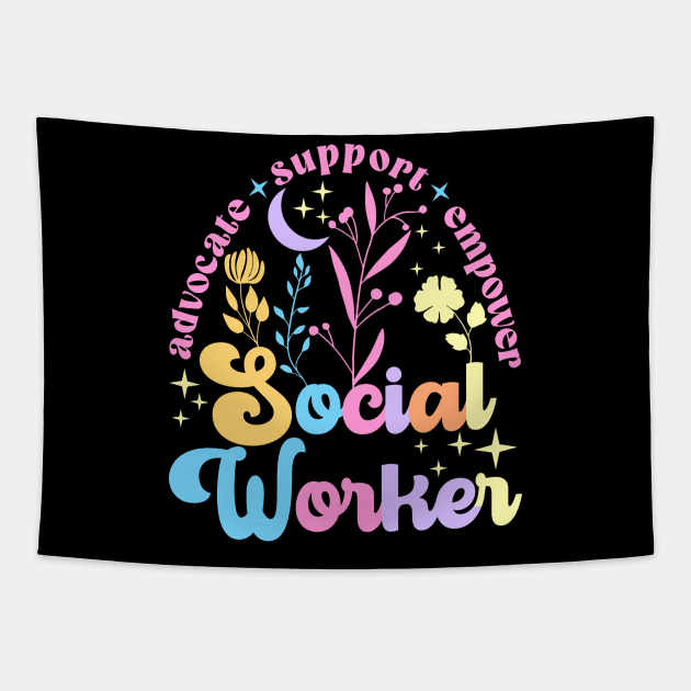 Social Worker T-Shirt - Cool and Cheering Social Work Month Tapestry by artbooming