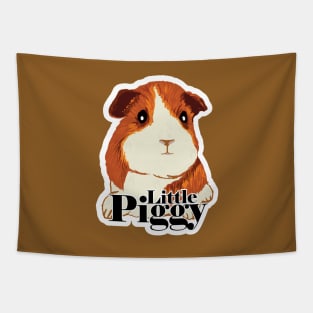 Fuzzy Guinea Pig with Little Piggy typography Tapestry