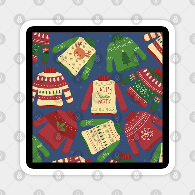 ugly christmas sweater Magnet by Houseofwinning