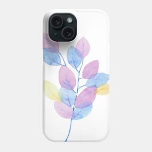 Colorful Watercolor Leaves Phone Case