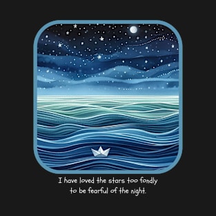 Tranquil Voyage: A Night Seascape T-Shirt