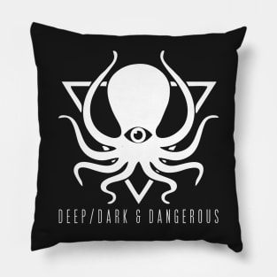 deep dark dangerous DDD octopus logo Pillow