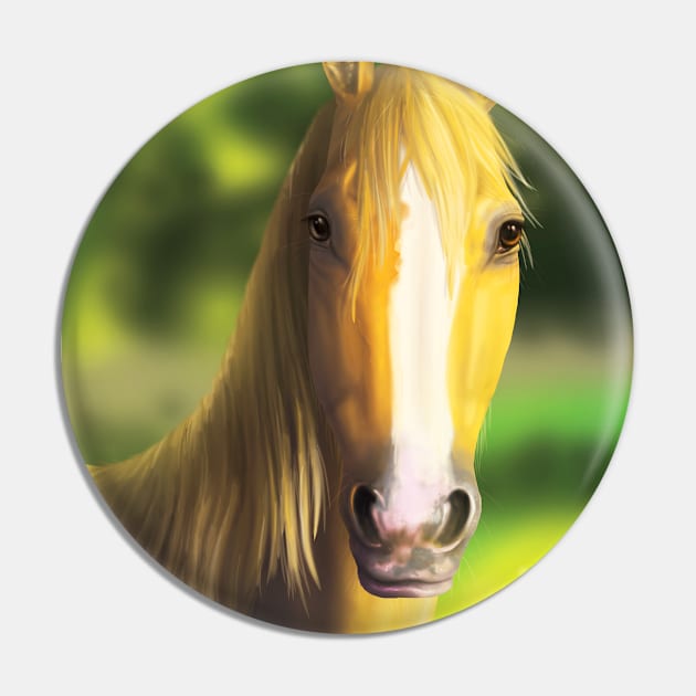 Palomino Gold Horse Head Pin by FalconArt