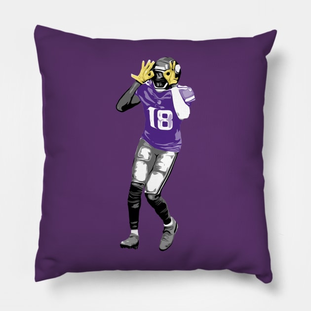 justin jefferson Pillow by islandersgraphics