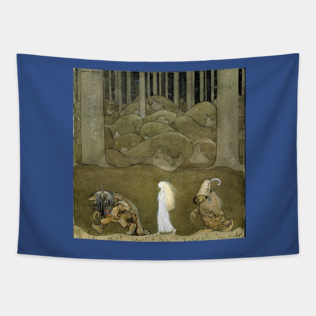 The Princess and the Trolls - John Bauer Tapestry by forgottenbeauty