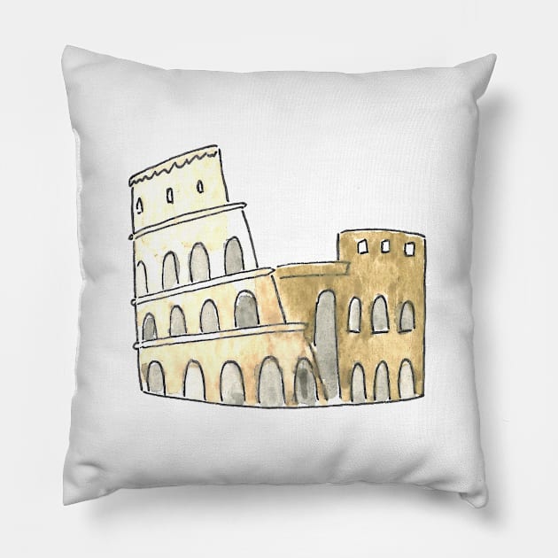 Rome Icons: Colosseum Pillow by buhloop.icons