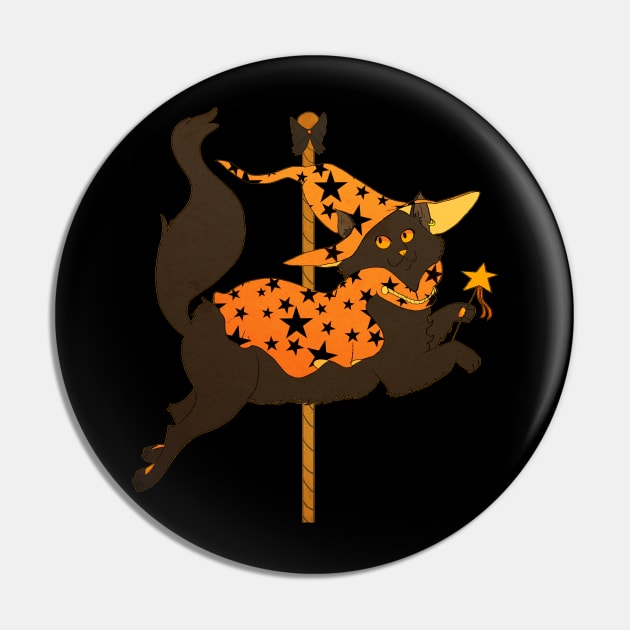 Halloween Cat Carousel Pin by Hillopurkki