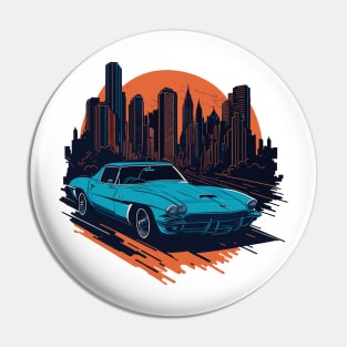 Chevrolet Corvette C7 Vintage Car Art Pin