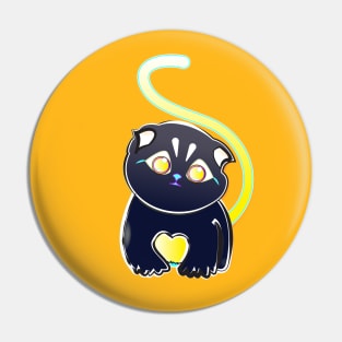 kawaii Alien cat with blue nose Pin