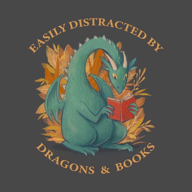 Easily distracted by dragons and books by OutfittersAve