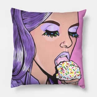 Purple Ice Cream Girl Pillow