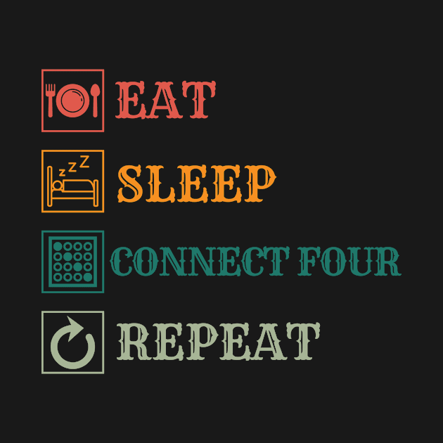 Eat Sleep Connect four repeat by Modawear