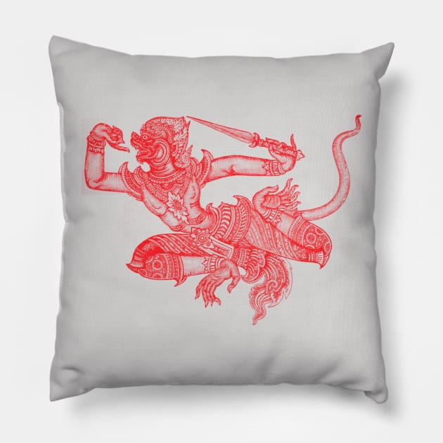 Hanuman Illustration Pillow by terrybain