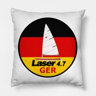 laser class sailboat on flag Germany Pillow