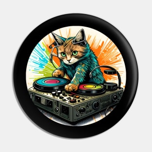 DJ Cat With Headphones - Cat DJ Club Pin