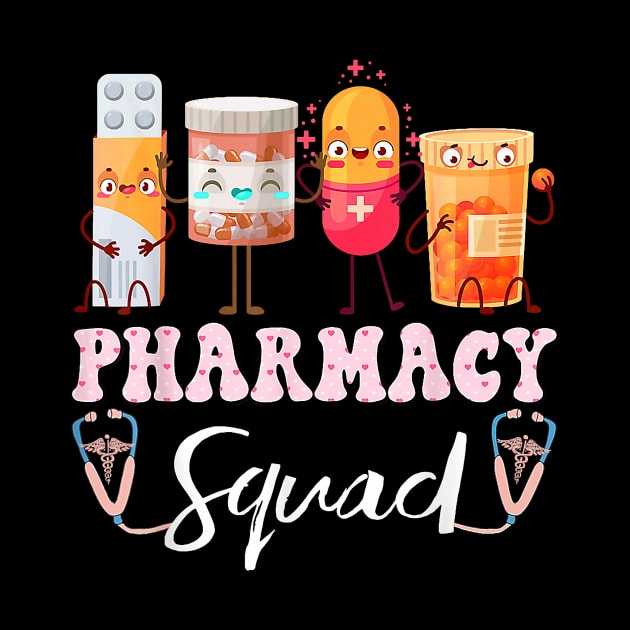 Pharmacy Squad Valentines Cute Pills Pharmacist Pharm Tech by Neldy