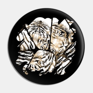 Tiger portrait composition on voronoi pattern Pin