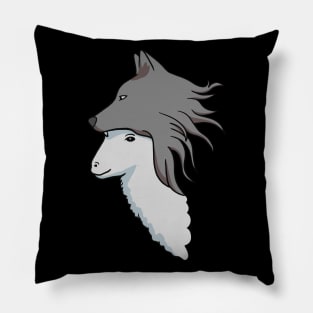 Sheep in Wolf Skin - Cute Sheep Drawing That's Rather Funny Pillow