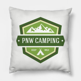 Pacific Northwest camping badge Pillow