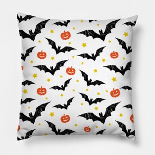 Halloween Bats And Pumpkins Pillow