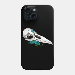 Floral Raven Skull Phone Case