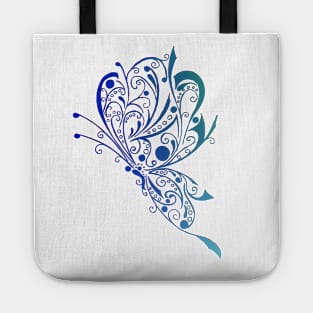 Blue Butterfly Tattoo Tote